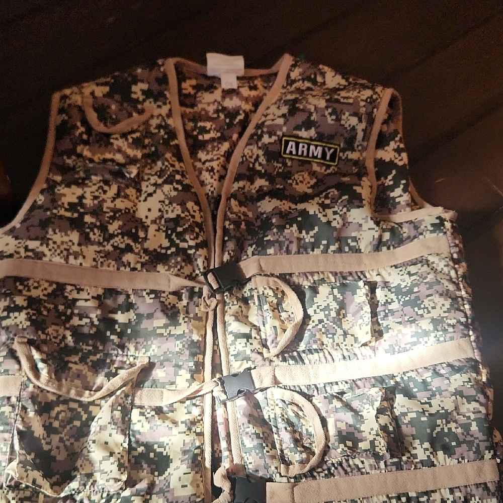 Camouflage Army Vest Costume Adult Size